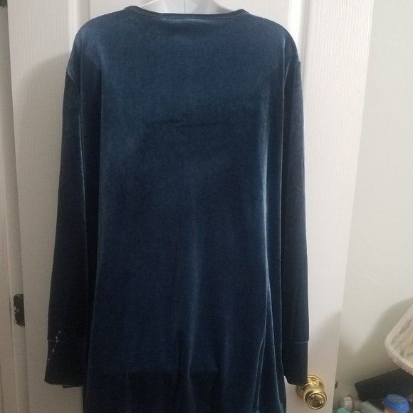 Suzanne Betro Cobalt Blue Velvet Duster Size 2X (NWT) 5 star favorite! - Picture 2 of 5